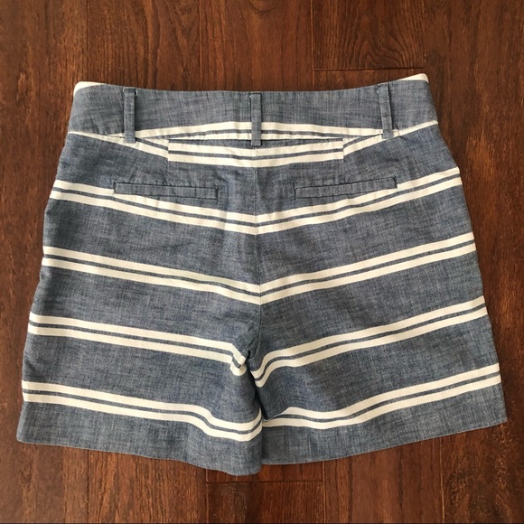 Loft Blue & White Cotton Shorts - Picture 4 of 8